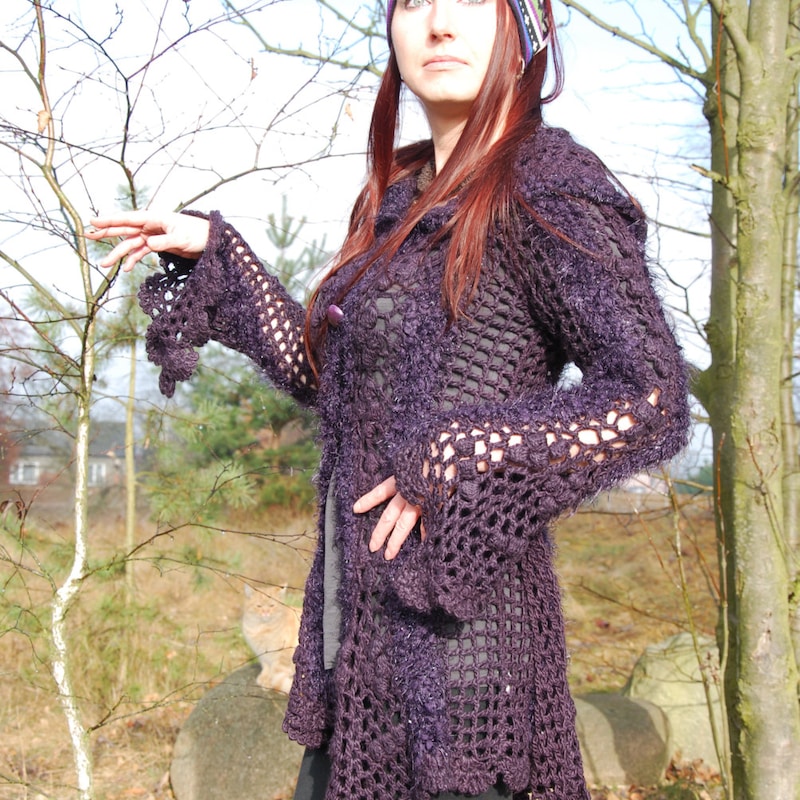 Single layer long sleeve asymmetric cardigan main image 1