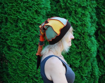 Recycled Beanie Hat Slouchy Wool Hat Hippie Bohemian Upcycled Gnome Pixie Fairy Elven Woodland OOAK Pagan Pointy Hat Brown Autumn Colors