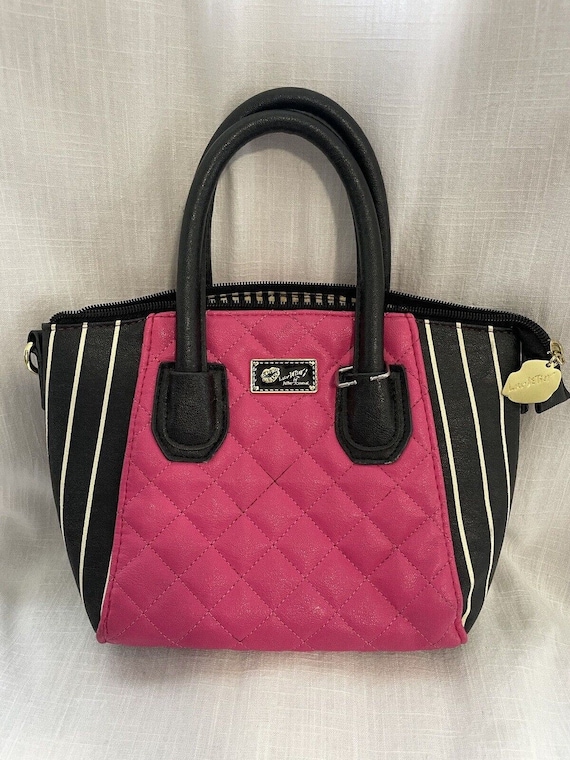 Betsey Johnson Luv Y2K Quilted Heart Pink Black Pu