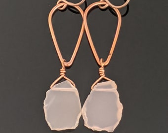 Copper and Rose Quartz Earrings