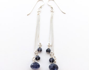 Sterling Silver and Iolite Earrings