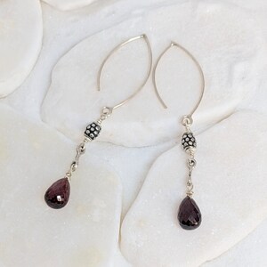 Sterling Silver and Garnet Earrings