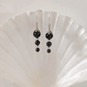 Sterling Silver and Three Spinel Stone Earrings