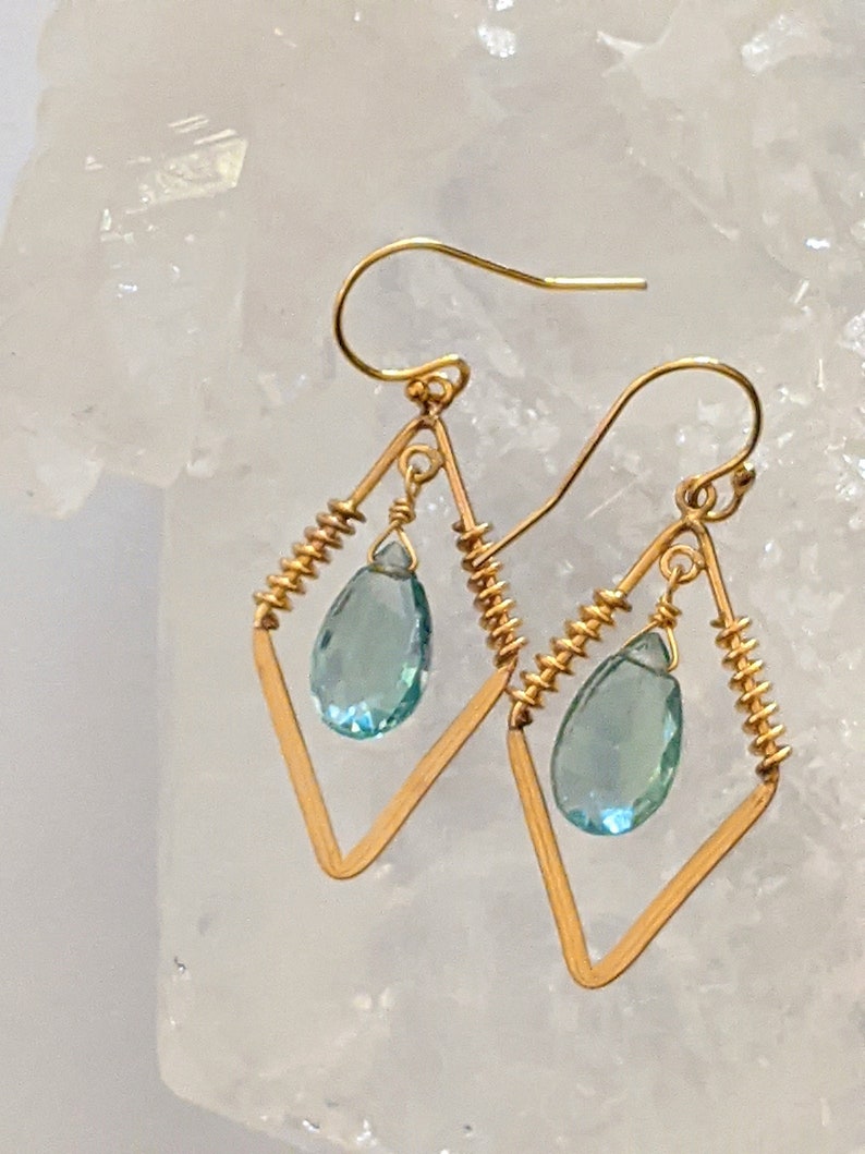 Gold-Filled and AAA Fluorite Earrings