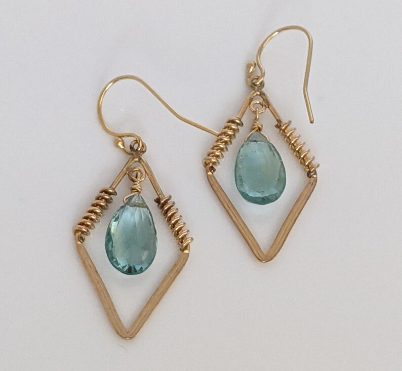 Gold-Filled and AAA Fluorite Earrings