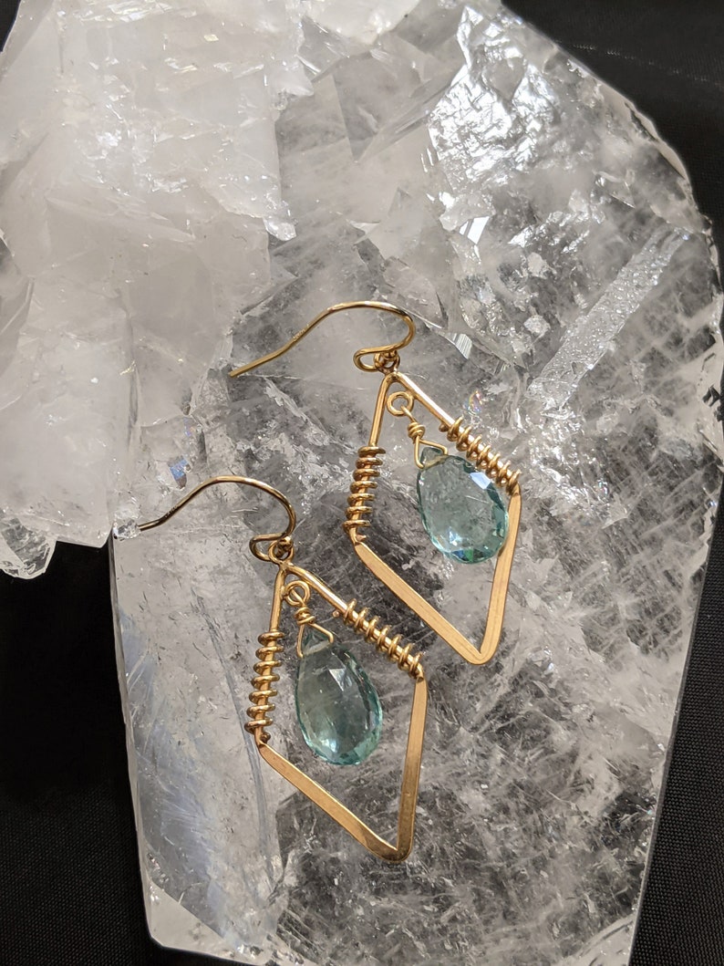 Gold-Filled and AAA Fluorite Earrings