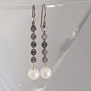 Oxidized Sterling Silver and Silverite Earrings