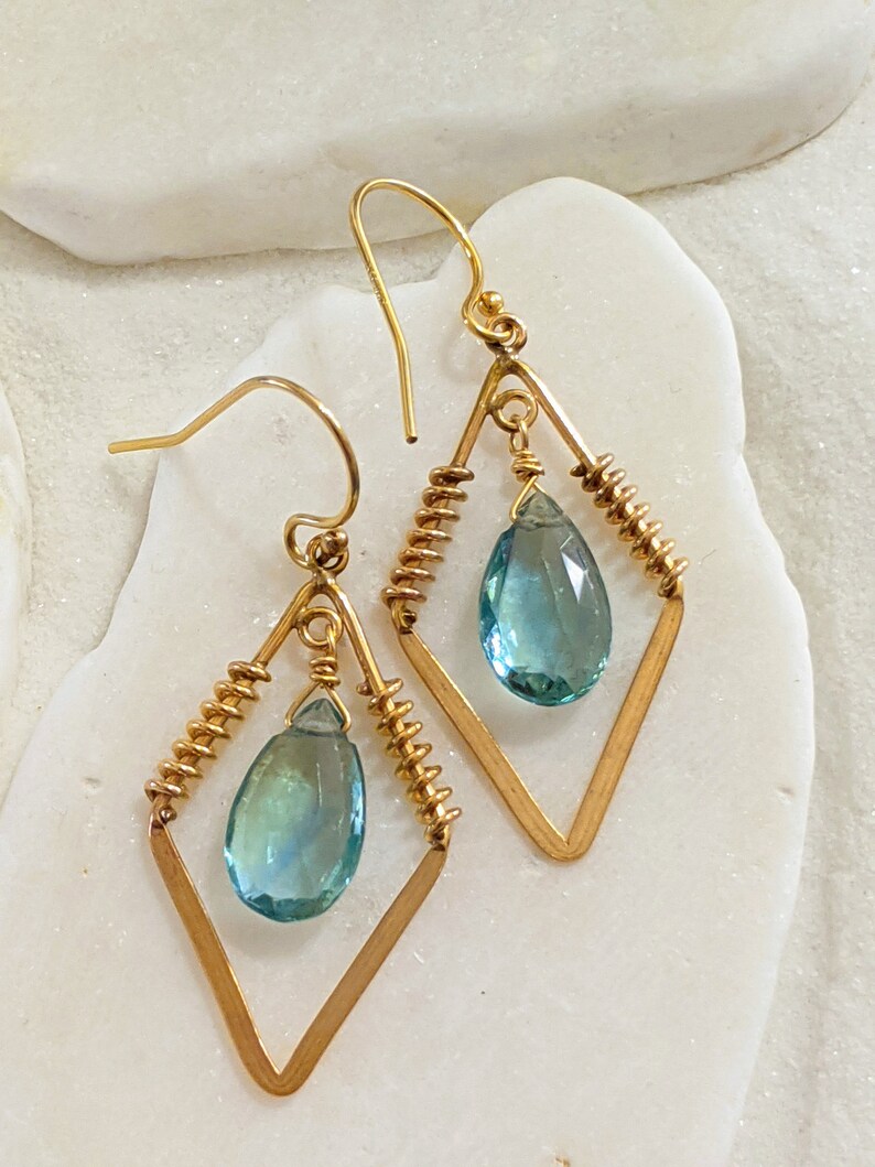 Gold-Filled and AAA Fluorite Earrings