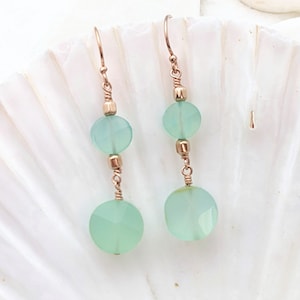 Rose-gold Filled and Chalcedony Earrings