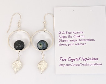 Sterling Silver and Kyanite Earrings