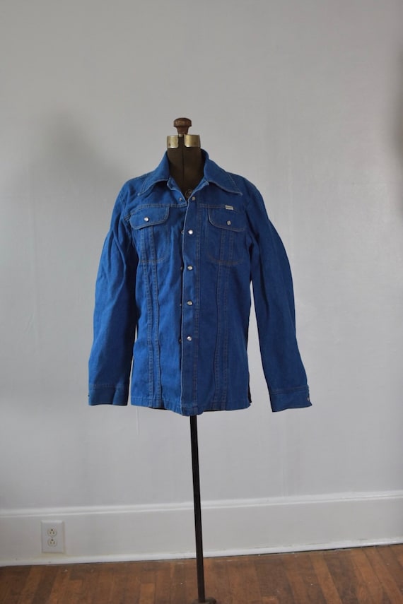 Sz M L Sedgefield Denim Pearlsnap Western Shirt w… - image 1