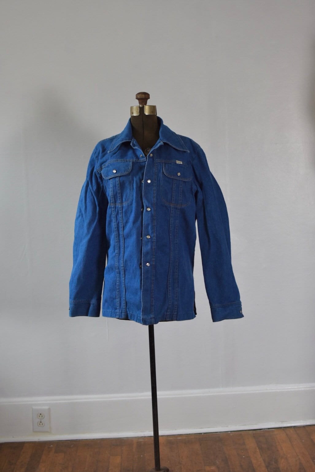 Sz M L Sedgefield Denim Pearlsnap Western Shirt with king collar ...