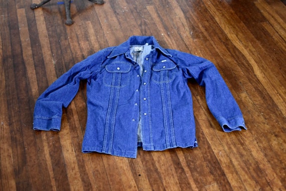 Sz M L Sedgefield Denim Pearlsnap Western Shirt w… - image 5