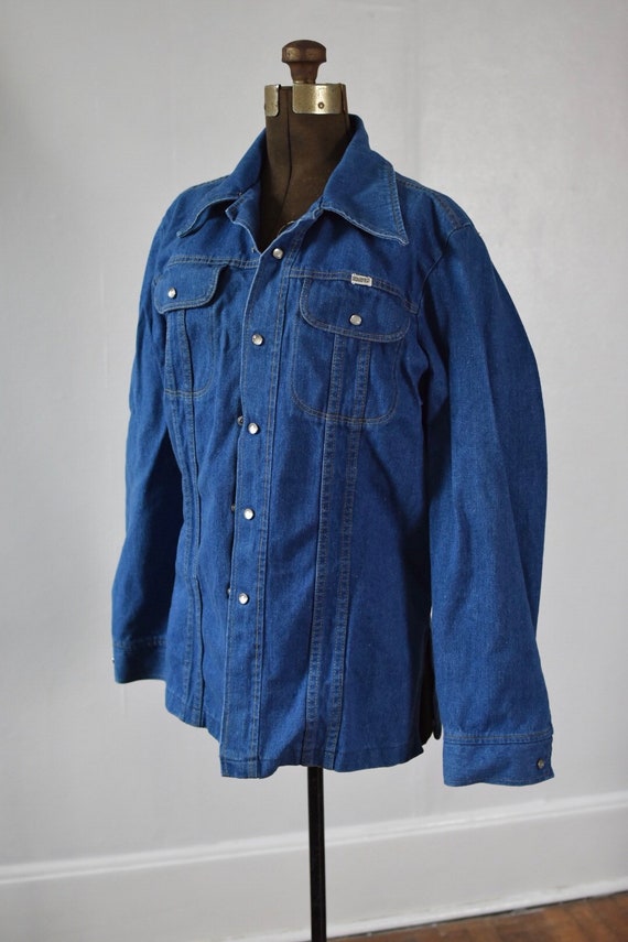 Sz M L Sedgefield Denim Pearlsnap Western Shirt w… - image 3