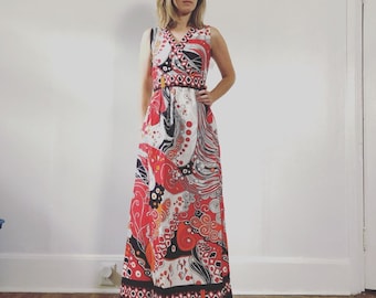 Maxi sin mangas vintage de los años 60, talla S y M