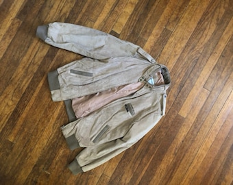 Miembros sólo cuero tan bombardero Vintage 80s damas 9/10