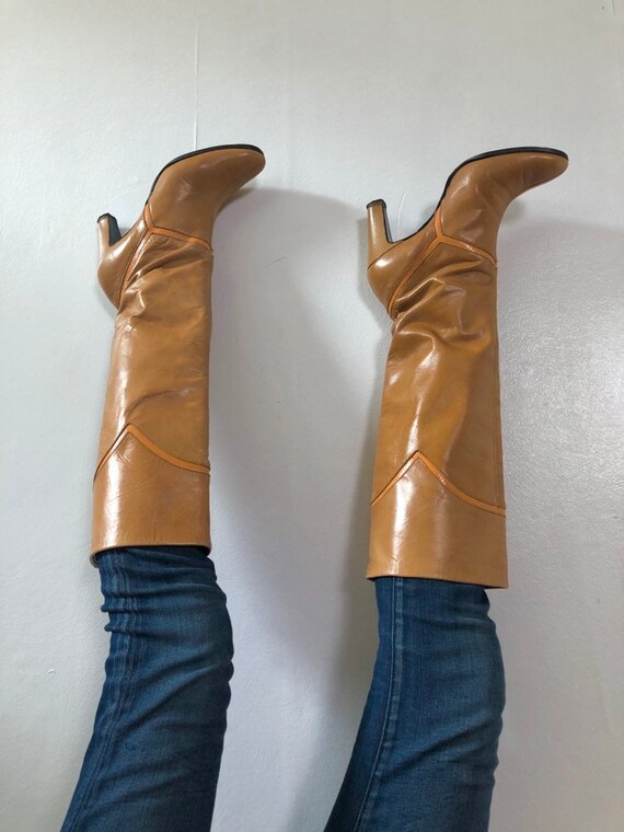 Sz 7 1/2N 60's Tan Go-Go Boots