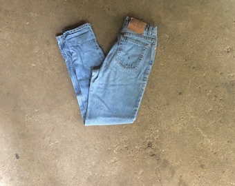 Sz 27 / 4 Levis Alta Cintura Vintage 80s 90s Hecho en USA 100% algodón