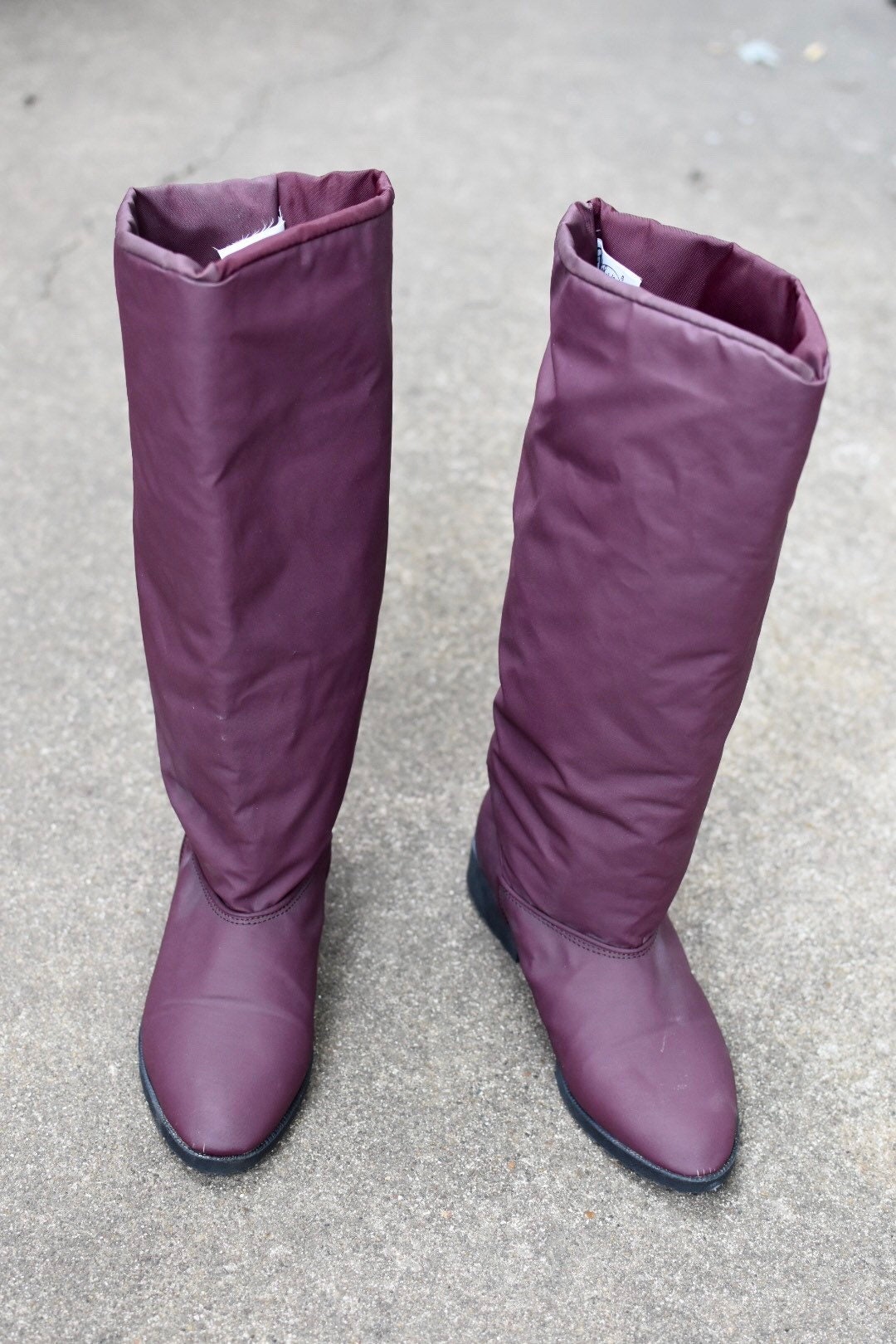 long maroon boots