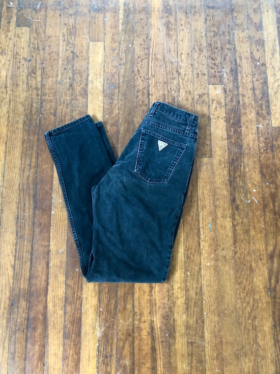 Sz 28 Guess 90s black denim high waist slim fit mo