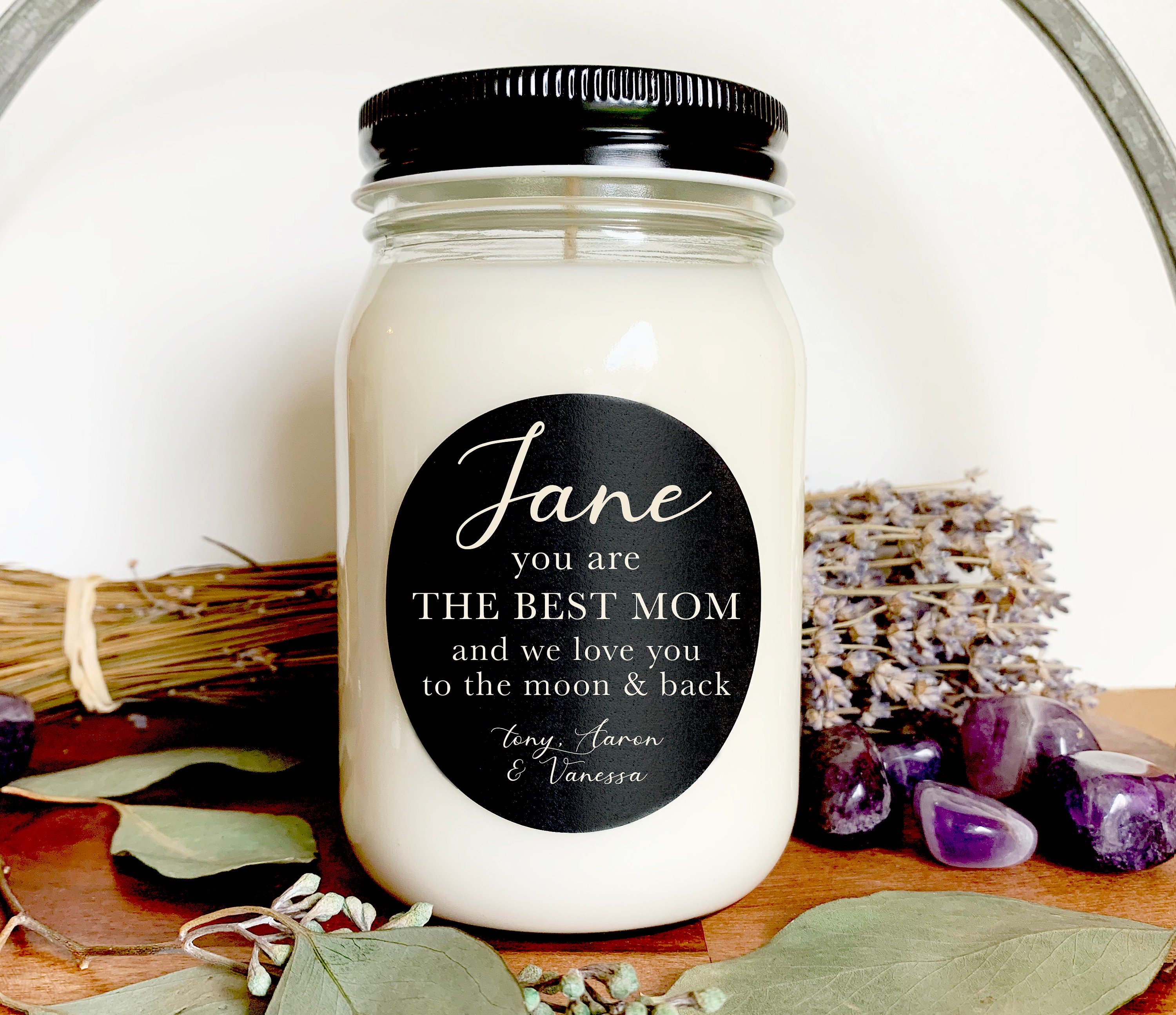 Personalized Mothers Day Candle With Your Mom's Name Etsy