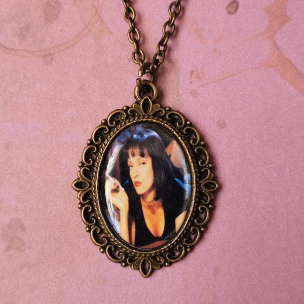 Mia Wallace Pulp Fiction Cameo Necklace- Silver Option Available