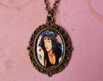 Mia Wallace Pulp Fiction Cameo Necklace- Silver Option Available