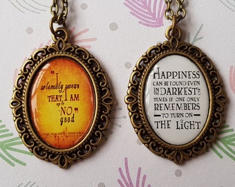 HP Quote Inspired Cameo Necklace- Silver Option Available