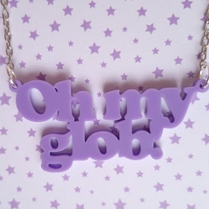 Lilac Oh My Glob Acrylic Necklace / Adventure Time / Lumpy Space Princess image 1