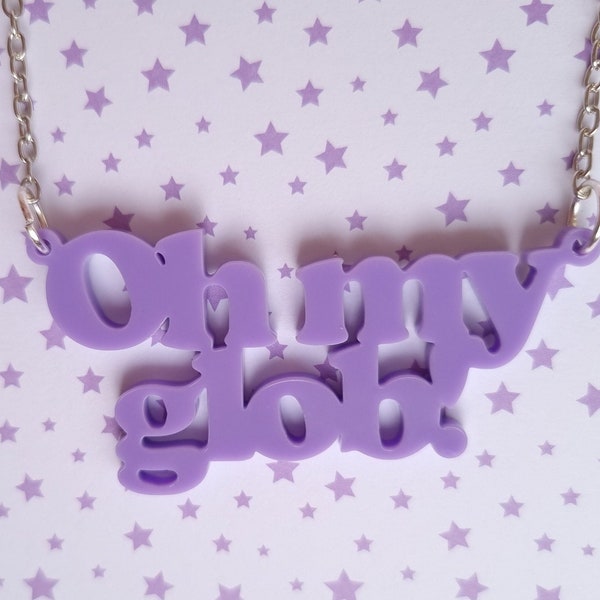 Lilac Oh My Glob Acrylic Necklace / Adventure Time / Lumpy Space Princess