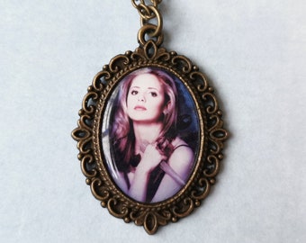 Buffy The Vampire Slayer Inspired Cameo Necklace / Angel / 90s / Cult Classic- Silver Option Available