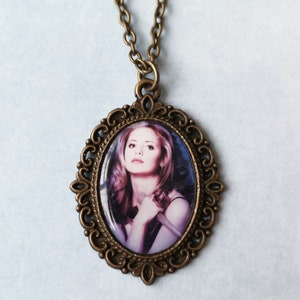 Buffy The Vampire Slayer Inspired Cameo Necklace / Angel / 90s / Cult Classic- Silver Option Available