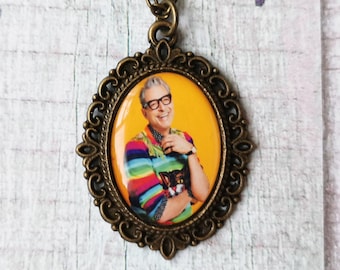 Jeff Goldblum Inspired Cameo Necklace / Actor / Jurassic Park / Life Finds a way