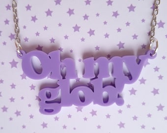 Lilac Oh My Glob Acrylic Necklace / Adventure Time / Lumpy Space Princess