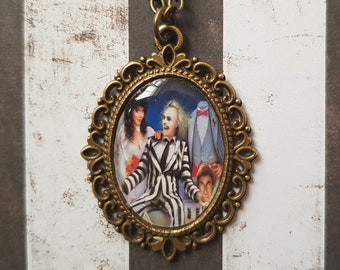 Beetlejuice Inspired Cameo Necklace- Silver Option Available