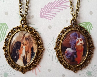 Labyrinth Inspired Cameo Necklace / Goblin King / Worm / Jim Henson / Ludo / Sir Didymus / Ello- Silver Option Available