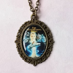 The Neverending Story Inspired Cameo Necklace / 80s / Fantasy / Falkor- Silver Option Available