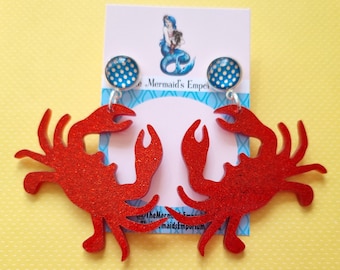 Large Crab Stud Earrings - Variations Available