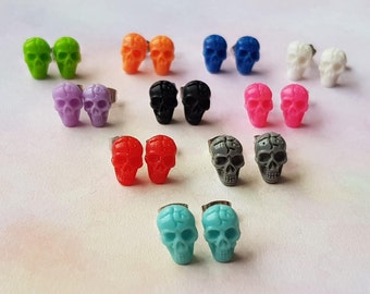 Mini Skull Earrings / Studs / Tiny / Cute / Kitsch/ Gift / Summer / Spring / Holiday