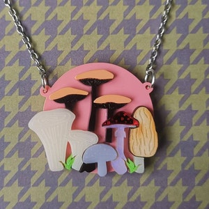 Mushroom Acrylic Necklace