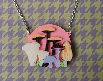 Mushroom Acrylic Necklace