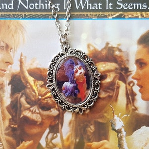Labyrinth Inspired Cameo Necklace / Goblin King / Worm / Jim Henson / Ludo / Sir Didymus / Ello Silver Option Available Worm