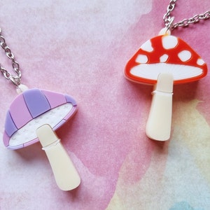 Mushroom Acrylic Necklaces