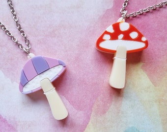 Mushroom Acrylic Necklaces