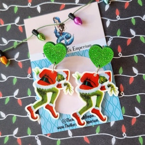 Grinch Inspired Stud Earrings