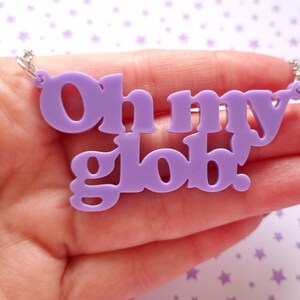 Lilac Oh My Glob Acrylic Necklace / Adventure Time / Lumpy Space Princess image 5