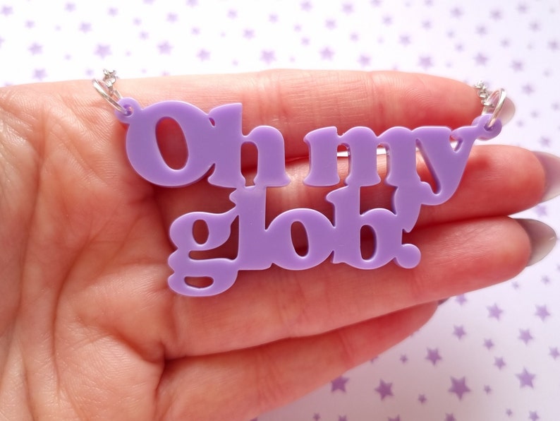 Lilac Oh My Glob Acrylic Necklace / Adventure Time / Lumpy Space Princess image 5