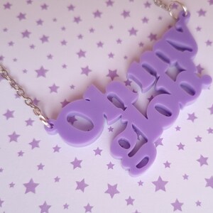 Lilac Oh My Glob Acrylic Necklace / Adventure Time / Lumpy Space Princess image 3