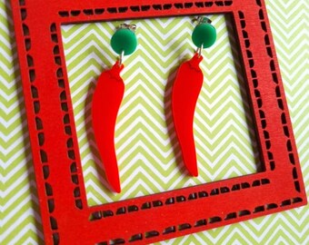 Spicy Chilli Pepper Stud Earrings - Variations Available