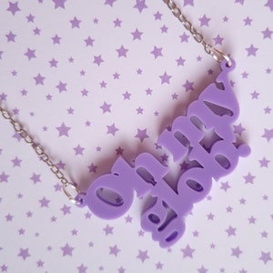 Lilac Oh My Glob Acrylic Necklace / Adventure Time / Lumpy Space Princess image 2